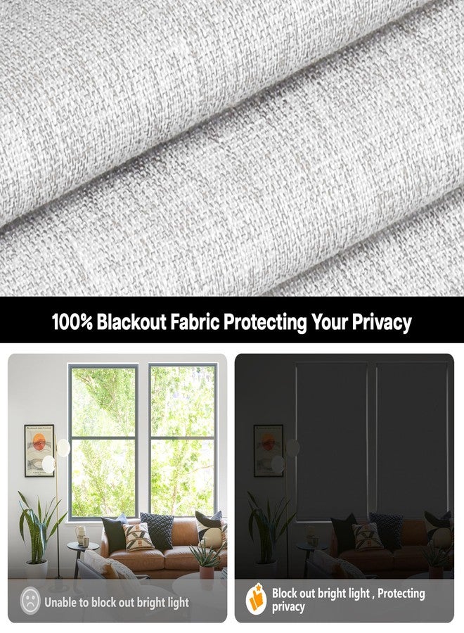 LazBlinds No Tools No Drill Cordless Roman Shades for Windows, Blackout Thermal Insulated UV Blocking Window Blinds, Room Darkening Fabric Blinds for Indoor Windows, 28'' W x 64'' H, Off White - Image 3